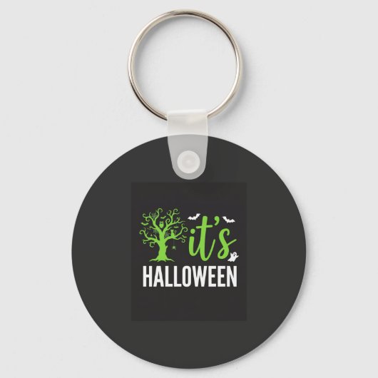 Halloween Griezelen Boom Vleermuizen Vector Design Sleutelhanger (Voorkant)