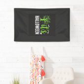 Halloween Griezelen Boom Vleermuizen Vector Design Spandoek (Insitu)