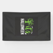 Halloween Griezelen Boom Vleermuizen Vector Design Spandoek (Horizontaal)