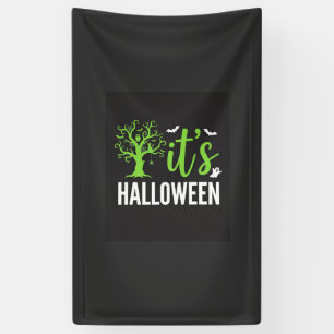 Halloween Griezelen Boom Vleermuizen Vector Design Spandoek