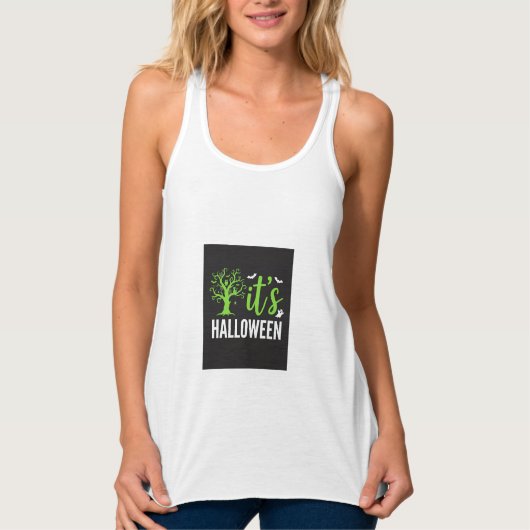Halloween Griezelen Boom Vleermuizen Vector Design Tanktop (Voorkant)