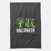 Halloween Griezelen Boom Vleermuizen Vector Design Theedoek (Verticaal)