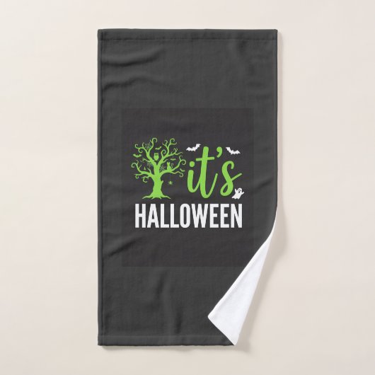 Halloween Griezelen Boom Vleermuizen Vector Ontwer Handdoek (Handdoek)