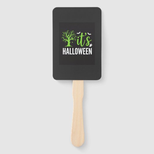 Halloween Griezelen Boom Vleermuizen Vector Ontwer Handwaaier (Voorkant)