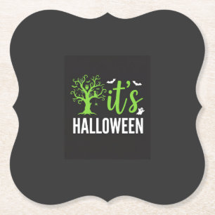 Halloween Griezelen Boom Vleermuizen Vector Ontwer Kartonnen Onderzetters