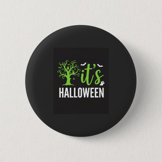 Halloween Griezelen Boom Vleermuizen Vector Ontwer Ronde Button 5,7 Cm (Voorkant)