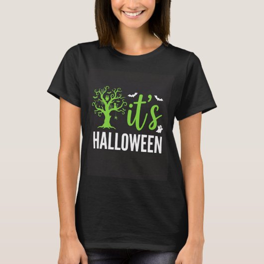 Halloween Griezelen Boom Vleermuizen Vector Ontwer T-shirt (Voorkant)