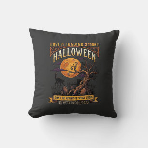 Halloween Griezelen Boom Volle Maan Zwarte Kat Ker Kussen