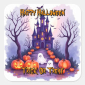 Halloween Griezelen Cute Populaire Collectie Vierkante Sticker (Voorkant)