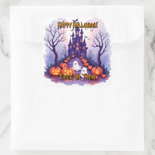 Halloween Griezelen Cute Populaire Collectie Vierkante Sticker (Tas)