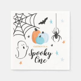 Halloween Griezelen Eén 1e Verjaardag Blauwe Pompo Servet