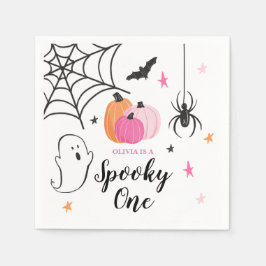 Halloween Griezelen EEN 1e Verjaardag roze Pompoen Servet