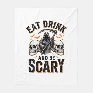Halloween Griezelen Eten Drinken En Wees Bang Grim Fleece Deken