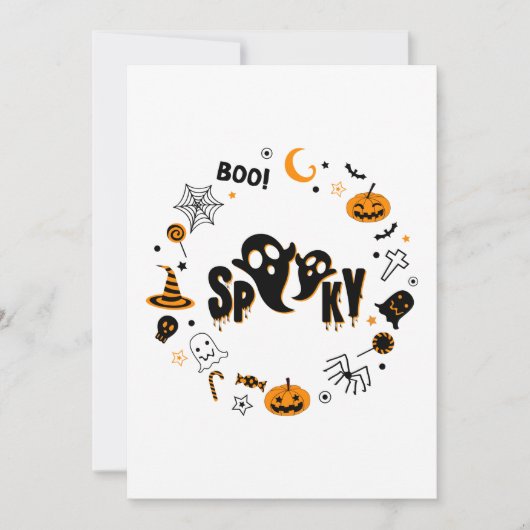 Halloween Griezelen Geest Uitnodiging (Voorkant)