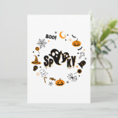 Halloween Griezelen Geest Uitnodiging (Staand voorkant)