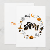 Halloween Griezelen Geest Uitnodiging (Voorkant / Achterkant)