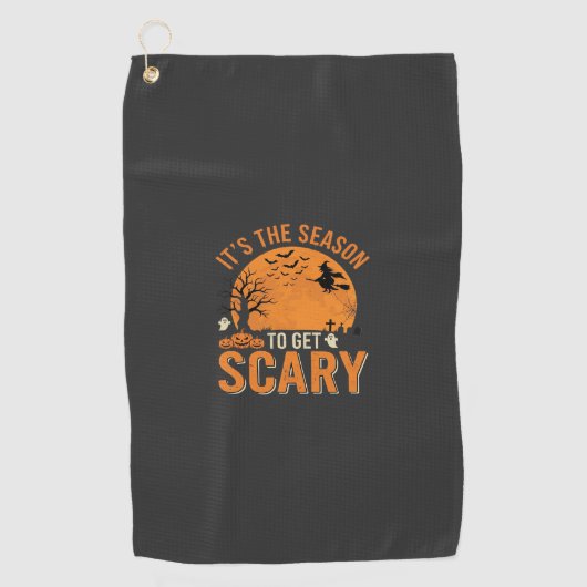Halloween Griezelen Geheime Kasteel Vector Golfhanddoek (Voorkant)
