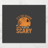 Halloween Griezelen Geheime Kasteel Vector Sparkling Wijnetiket (Enkel label)