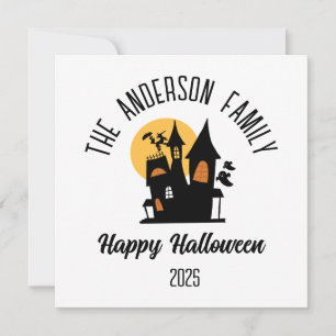 Halloween Griezelen Gehekend Huis Gepersonaliseerd Feestdagenkaart