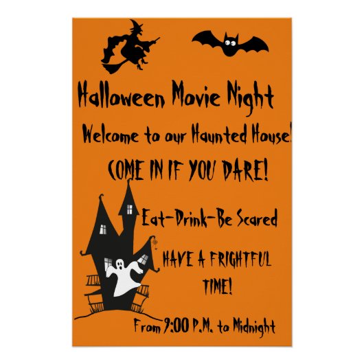 Halloween Griezelen Gehekst Huis Film Nacht Poster (Voorkant)