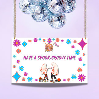 Halloween Griezelen Groovy Banner