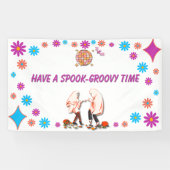 Halloween Griezelen Groovy Banner (Horizontaal)