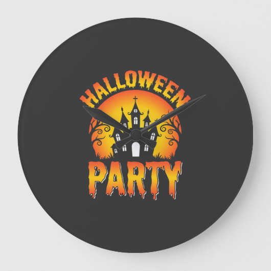 Halloween Griezelen Huis Feest Vector Grote Klok (Voorkant)