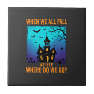 Halloween Griezelen Kerk Waar Gaan We Naar Toe Tegeltje
