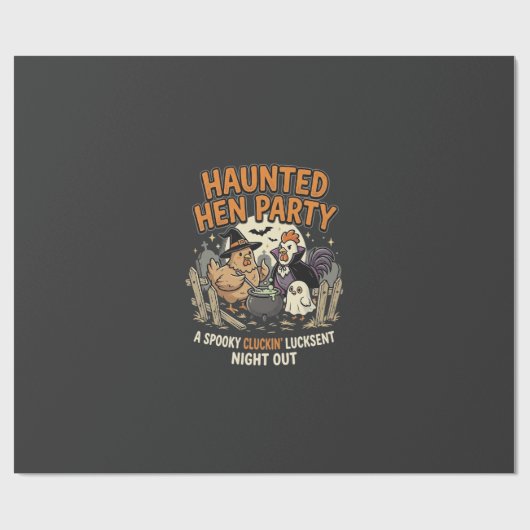 Halloween Griezelen Kip Feest Cadeaupapier (Vlak)