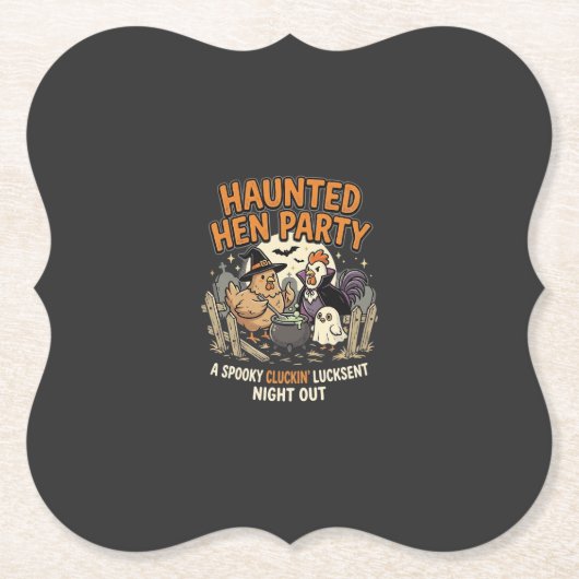 Halloween Griezelen Kip Feest Kartonnen Onderzetters (Voorkant)