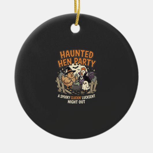 Halloween Griezelen Kip Feest Keramisch Ornament (Voorkant)