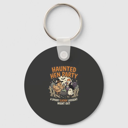 Halloween Griezelen Kip Feest Sleutelhanger (Voorkant)