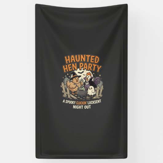 Halloween Griezelen Kip Feest Spandoek (Verticaal)