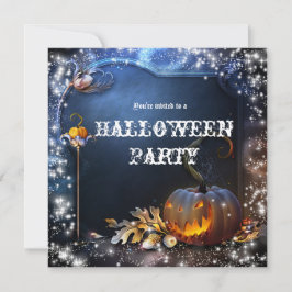 Halloween Griezelen Pompoen Magie Feest Uitnodigin Kaart