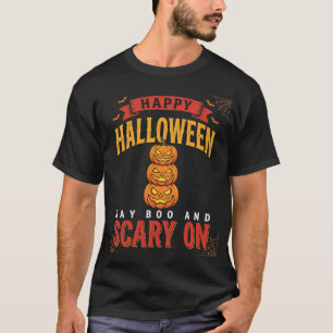 Halloween Griezelen Pompoen Retro Design T-shirt
