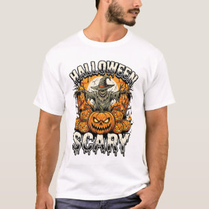 Halloween Griezelen Pompoen Vogelverschrikker Vect T-shirt