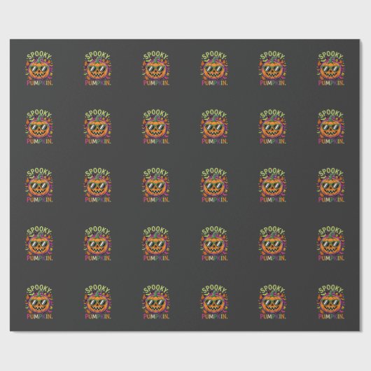 Halloween Griezelen Pompoen Zonnebril Vector Cadeaupapier (Vlak)