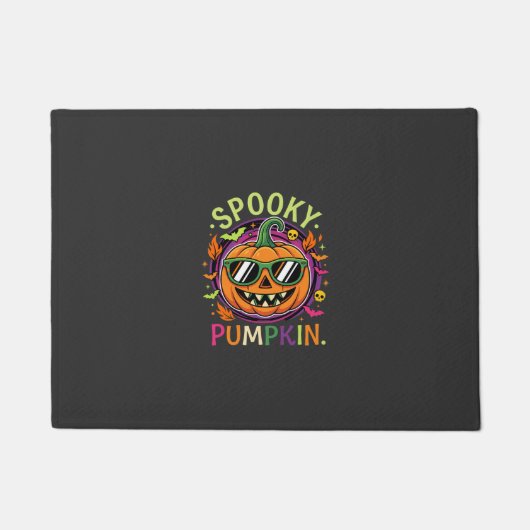 Halloween Griezelen Pompoen Zonnebril Vector Deurmat (Voorkant)