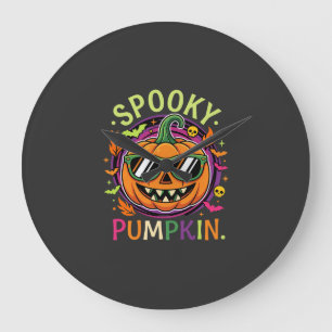 Halloween Griezelen Pompoen Zonnebril Vector Grote Klok