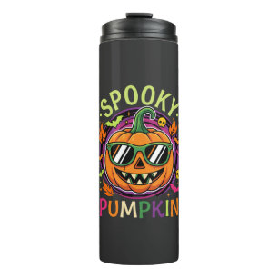 Halloween Griezelen Pompoen Zonnebril Vector Thermosbeker