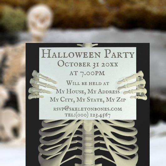 Halloween Griezelen Skelet Feest Uitnodiging