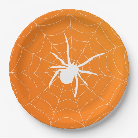 Halloween Griezelen Spin Pattern Papieren Bordje (Voorkant)