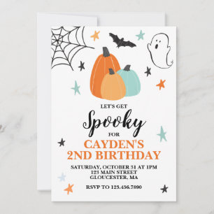 Halloween Griezelen Verjaardag Blauwe Pompoenen Kaart