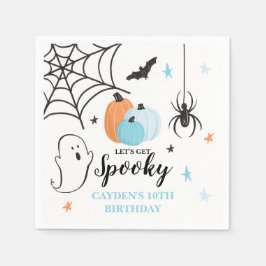 Halloween Griezelen Verjaardag Blauwe Pompoenen Servet