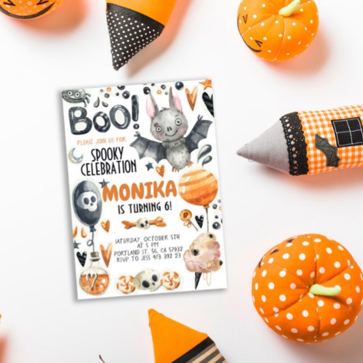 Halloween Griezelen Vleermuis Verjaardagsuitnodigi Kaart