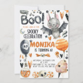 Halloween Griezelen Vleermuis Verjaardagsuitnodigi Kaart (Voorkant)