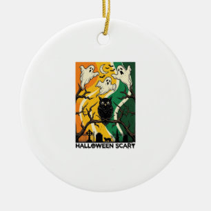 Halloween Griezelen Zwarte Uil Geesten Kerkhof_1 Keramisch Ornament