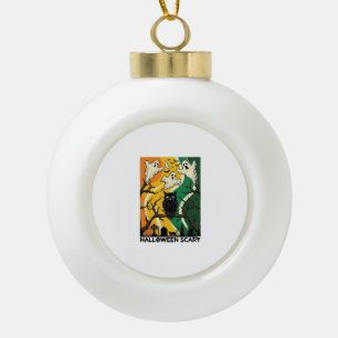 Halloween Griezelen Zwarte Uil Geesten Kerkhof_1 Keramische Bal Ornament