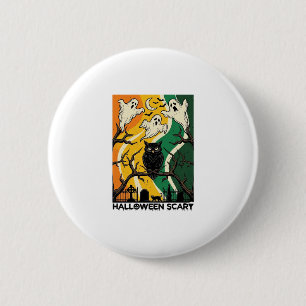 Halloween Griezelen Zwarte Uil Geesten Kerkhof_1 Ronde Button 5,7 Cm