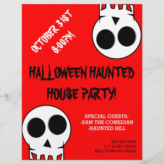 Halloween Griezelfeest Huis Feest Aankondiging Fly Flyer (Voorkant)